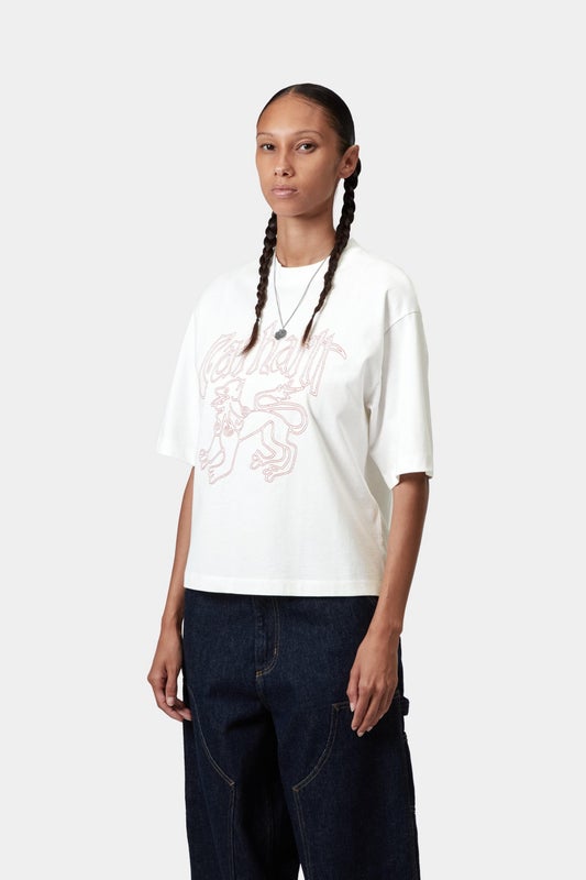 Carhartt Women's Hackwork Tee, white / cardinal