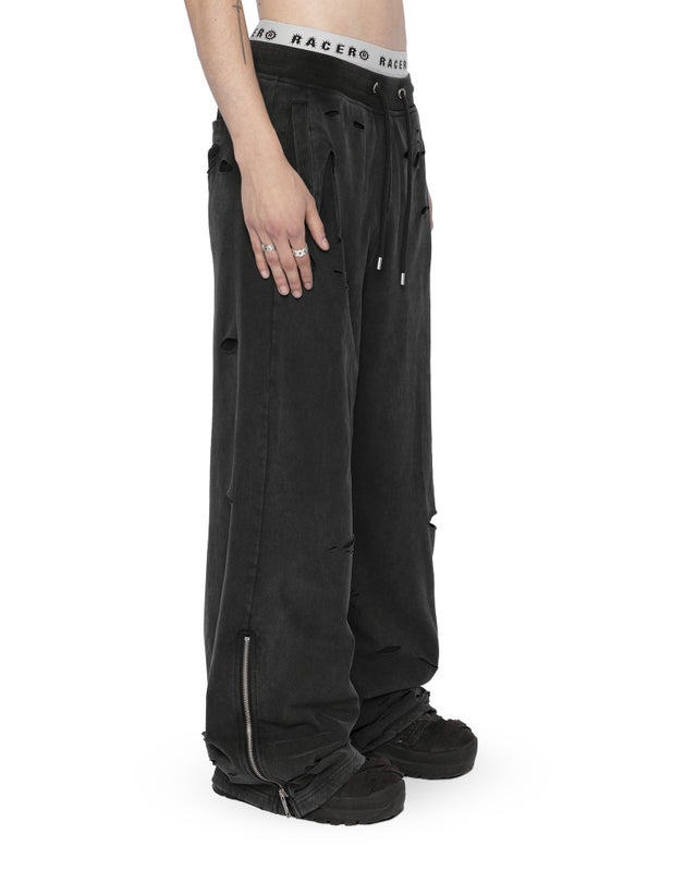 Racer Raw Sweatpants, black