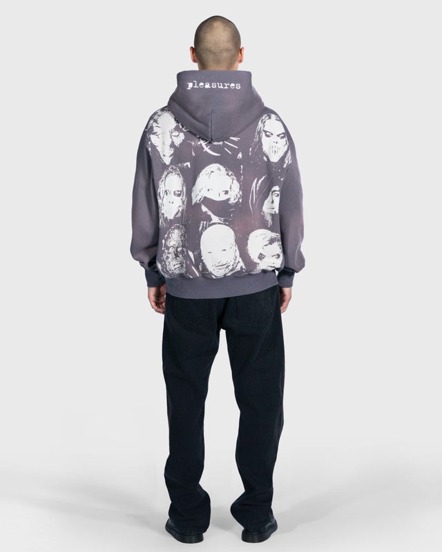 Pleasures X Slipknot Nonagram Zip Hoodie, smoke