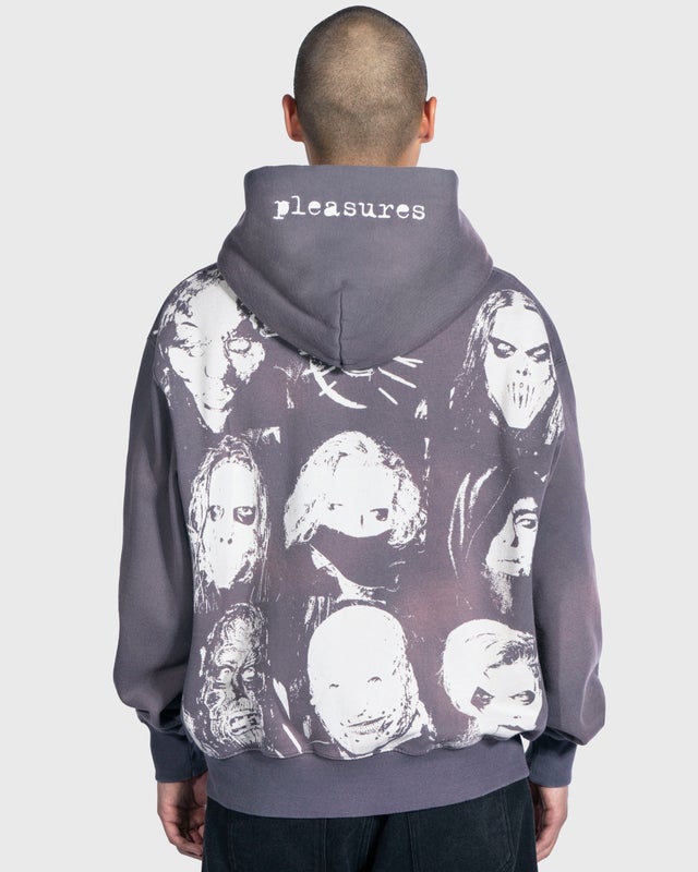 Pleasures X Slipknot Nonagram Zip Hoodie, smoke