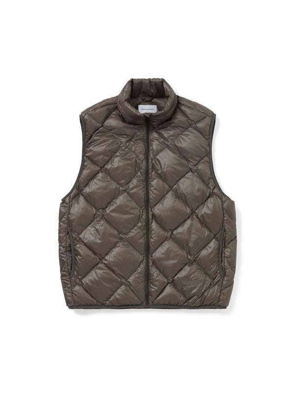 thisisneverthat PERTEX Light Down Hooded Vest, brown