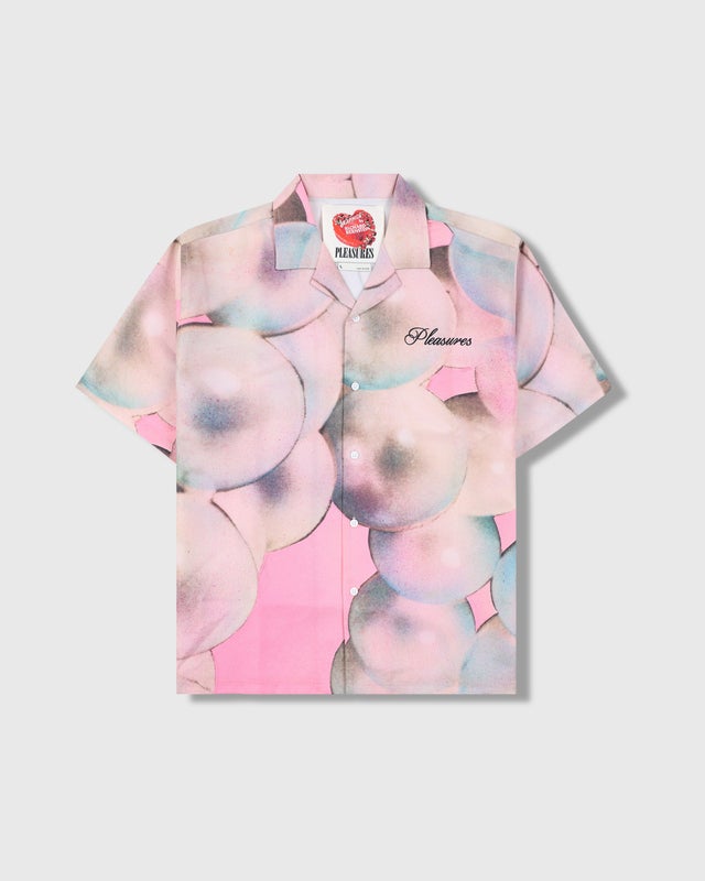 PLEASURES Pearl Button Up Shirt, pink