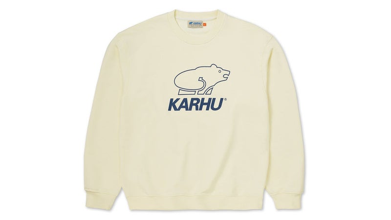 Karhu Basic Logo Sweatshirt, marshmallow / blue print.