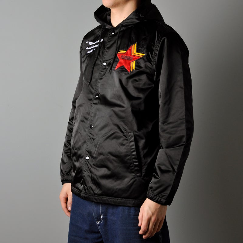 Pleasures Berlin Satin Coach Jacket, black