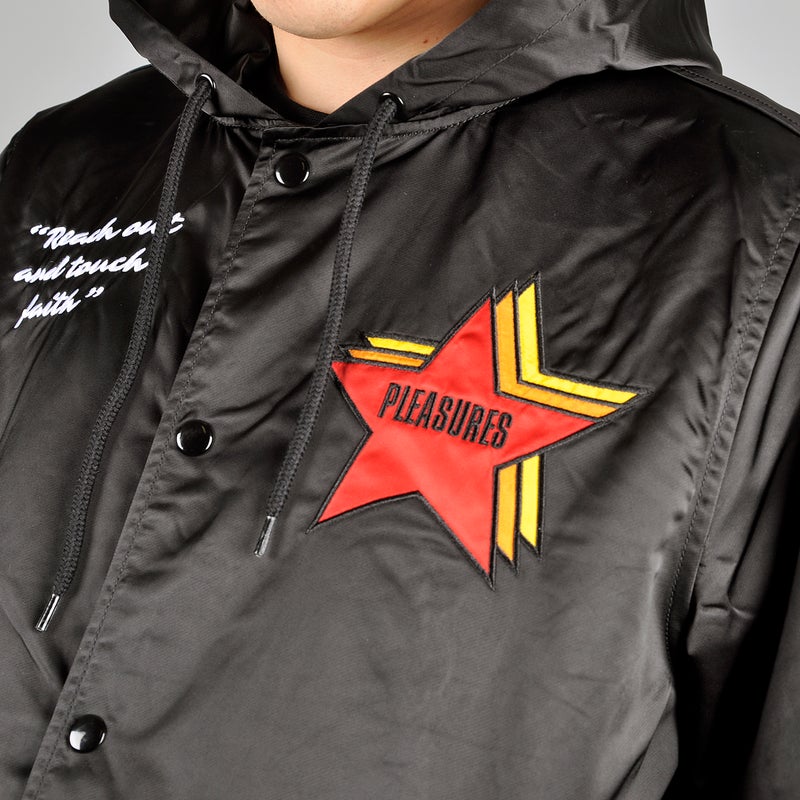 Pleasures Berlin Satin Coach Jacket, black