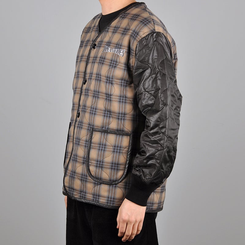 Pleasures Bowery Plaid Liner Jacket, black