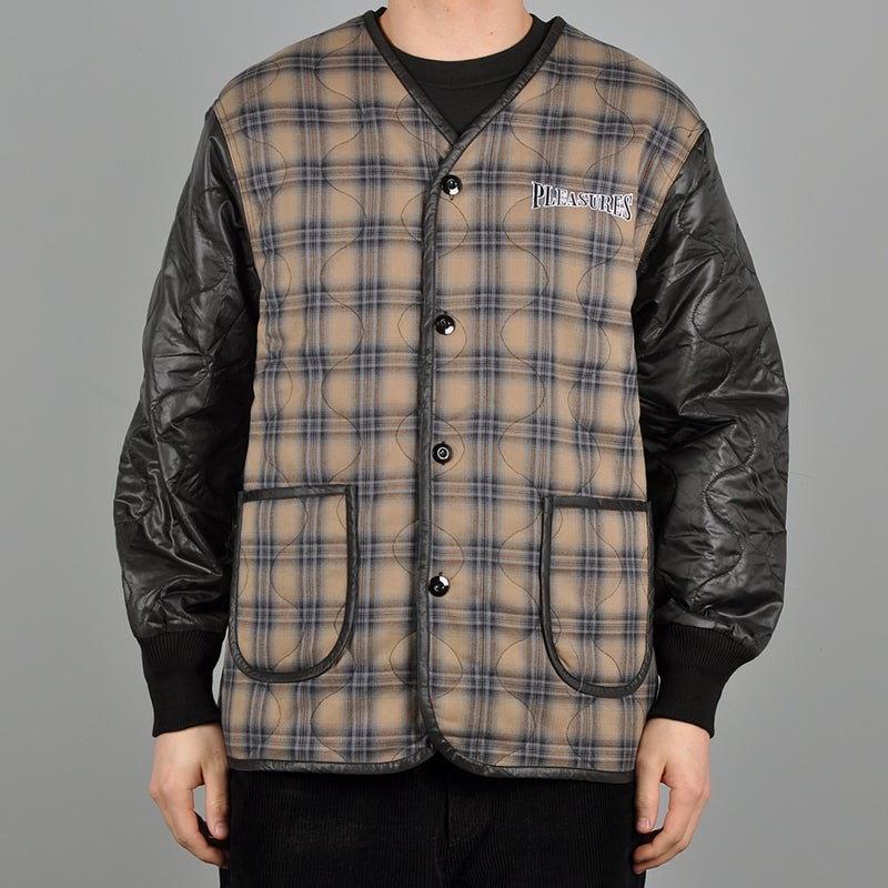Pleasures Bowery Plaid Liner Jacket, black