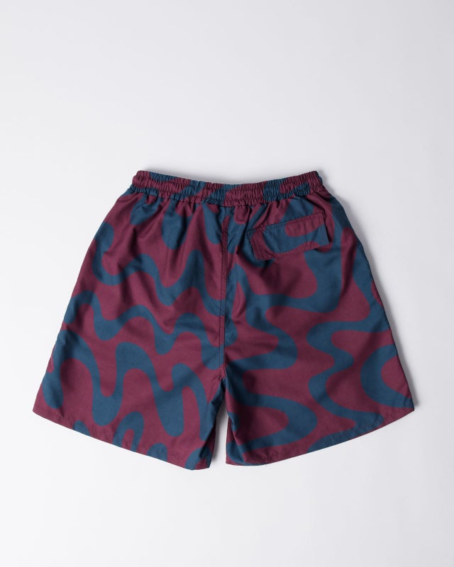 Parra Splashed Swim Shorts, burgundy