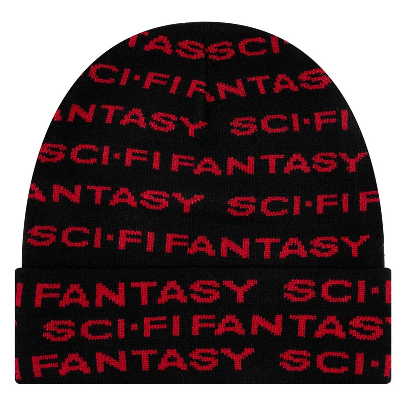 Sci-Fi Fantasy Repeat Logo Beanie, black