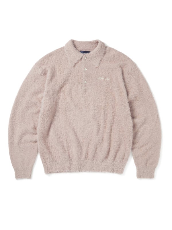 thisisneverthat SCT-Logo Shaggy Knit Polo, pink