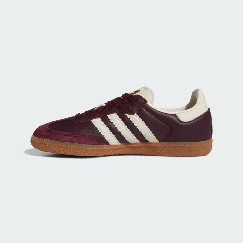 adidas Samba OG W, maroon / cream white / metallic gold
