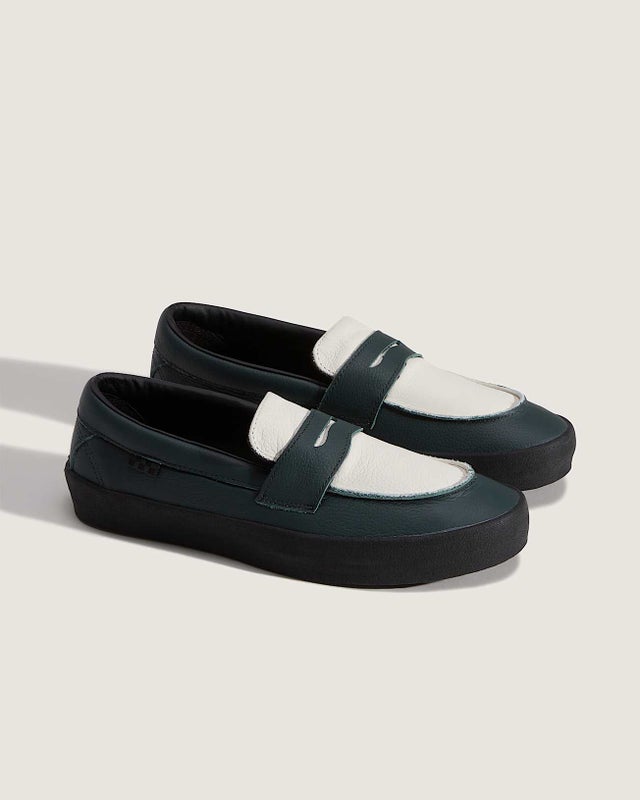 Vans Skate Loafer Leather, dark forest / white leather