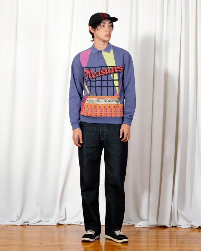 PLEASURES Spotlight Polo, navy