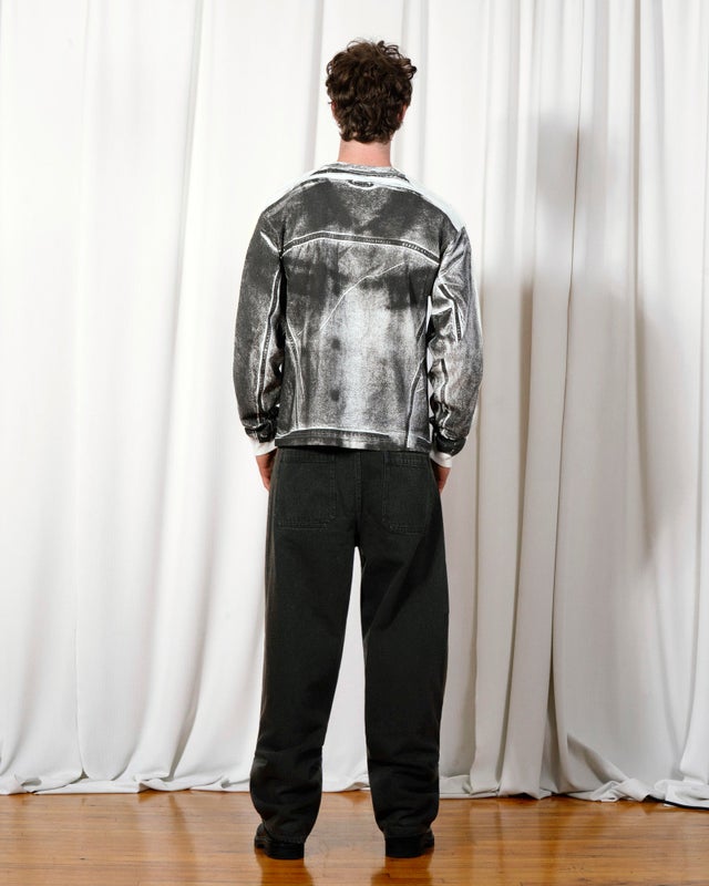 PLEASURES Trucker Heavyweight LS Tee, bone