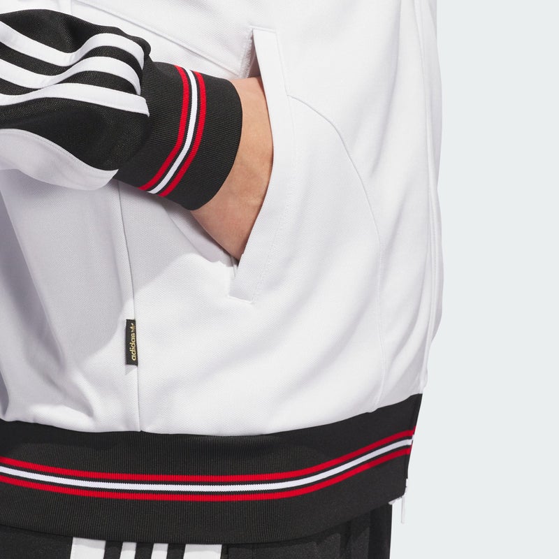 adidas Tyshawn Track Jacket, crystal white / black / better scarlet