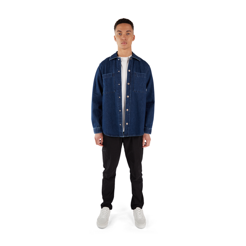 Makia Boulder Overshirt, rinsed blue