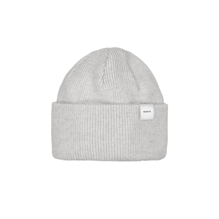 Makia Merino Thin cap, light grey / white