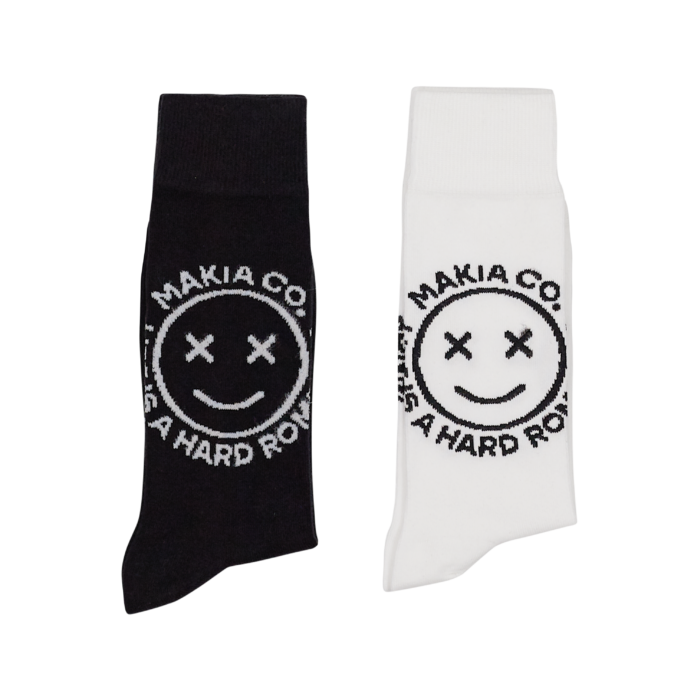 Makia Dizzy socks 2-pack, black / white