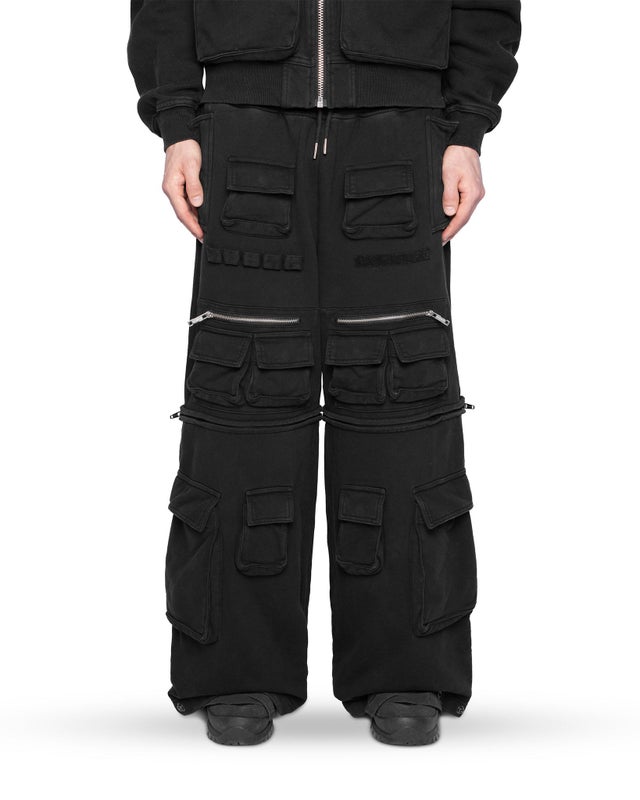 Racer Convertible Utility Sweatpants, black