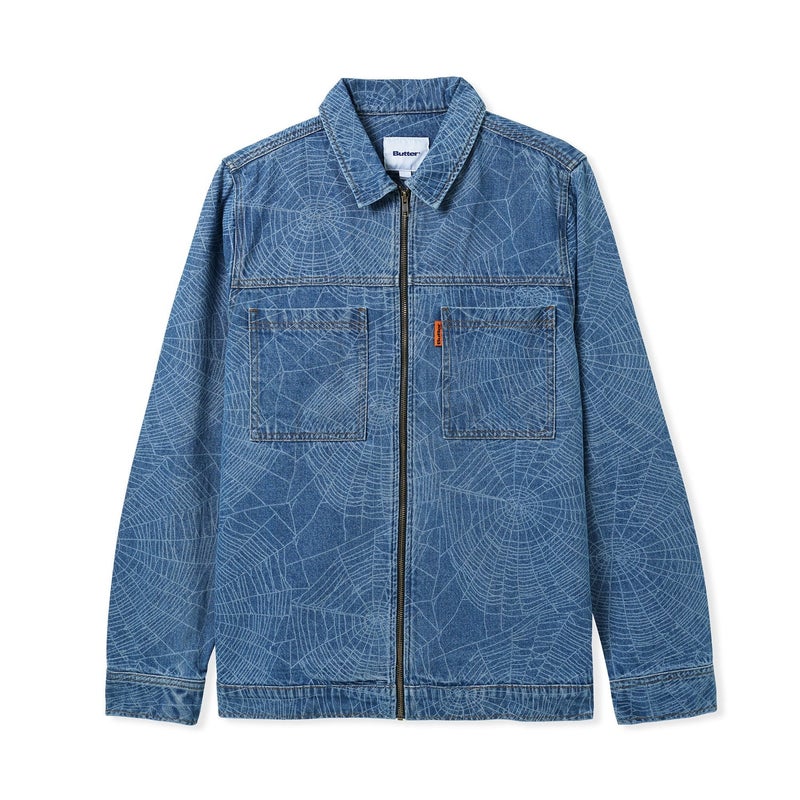 Butter Web Denim Overshirt, washed indigo