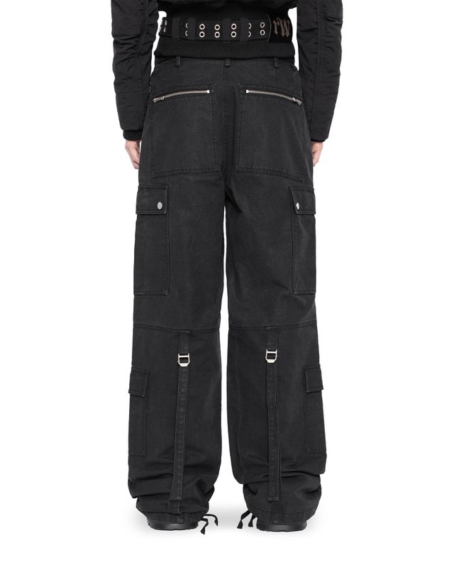 Racer Cargo Coated Pants, black
