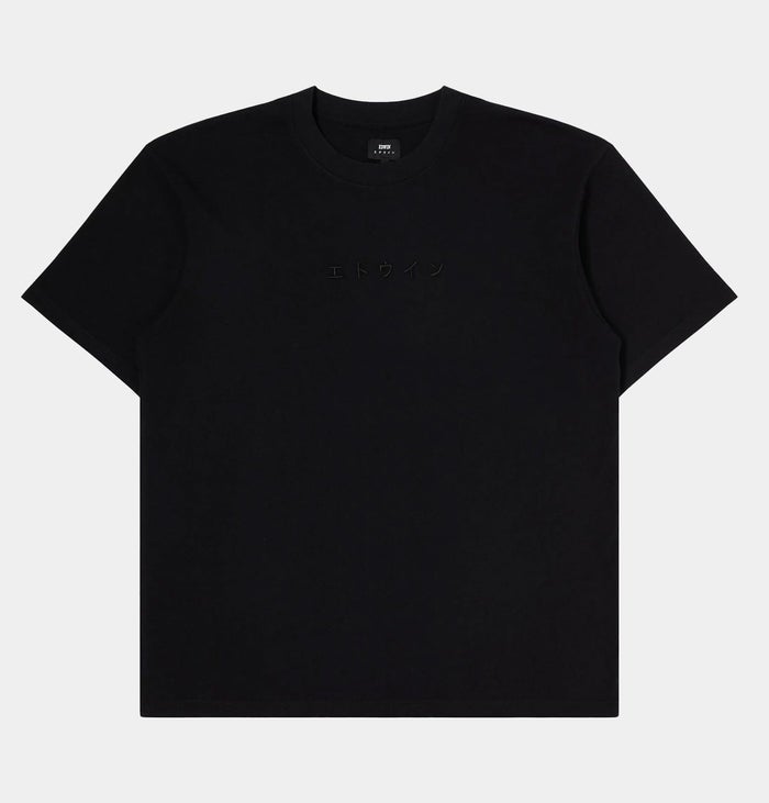 Edwin Katakana Embroidered tee, black
