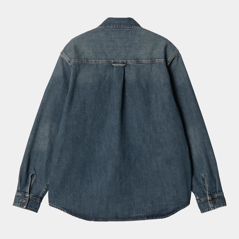 Carhartt Lincoln Shirt Jac, blue worn used wash