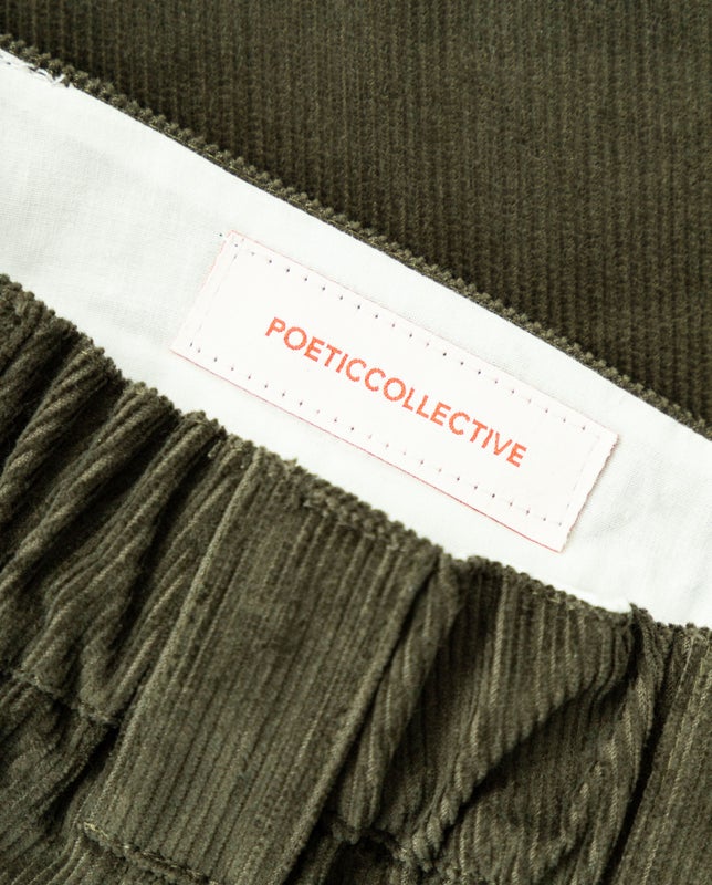 Poetic Collective Poet Pants, olive corduroy