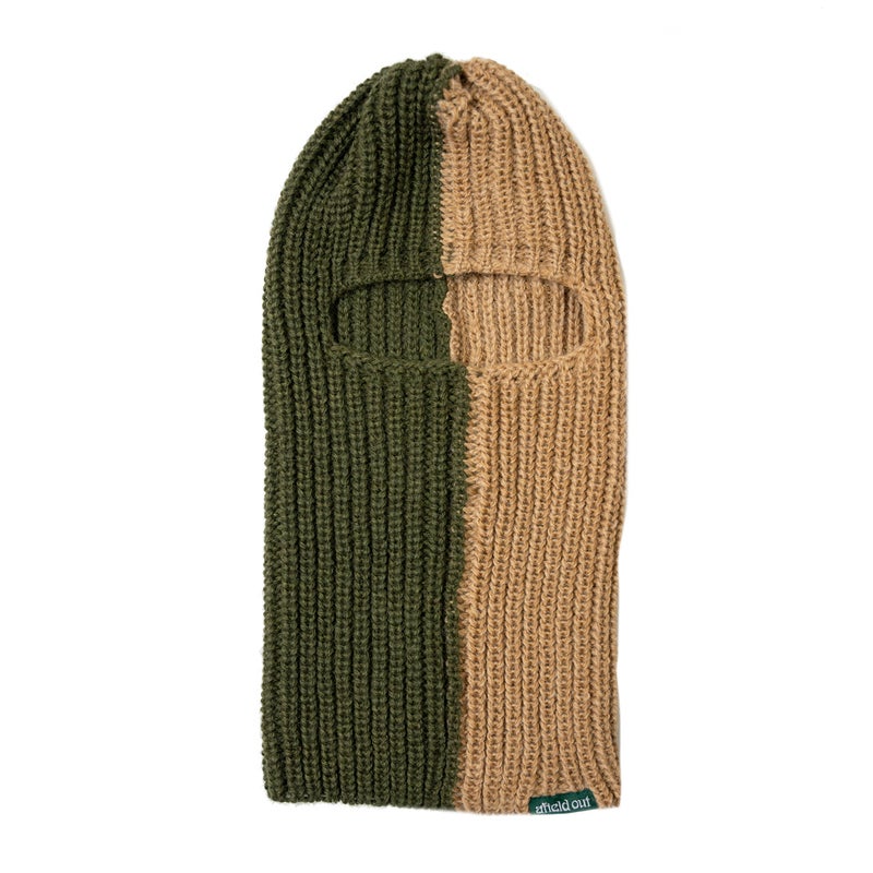 Afield Out Duotone balaclava,  green / brown