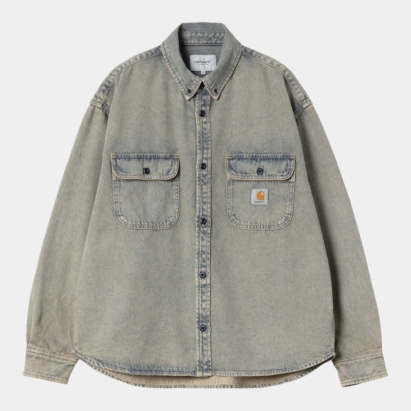 Carhartt Tigan Shirt Jacket, blue / leather.