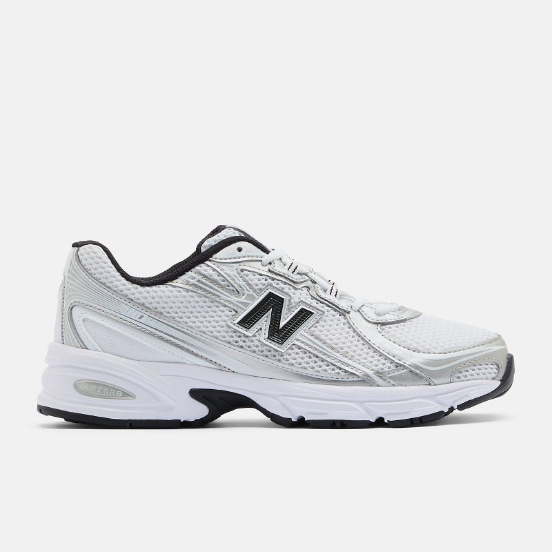 New Balance 740, white / silver metallic / black.