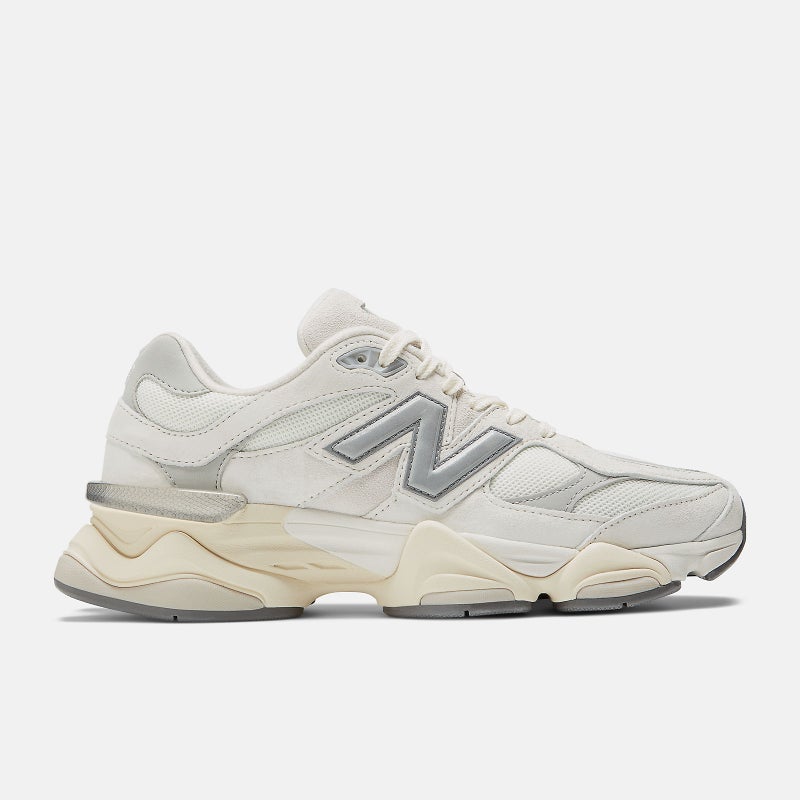 New Balance 9060, sea salt / concrete / silver metallic.