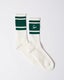 Parra Signature Stripe Socks, off white / green