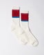 Parra Signature Striped Socks, red.