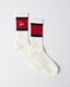 Parra Signature Striped Crew Socks, red / black.