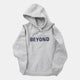 Beyond Brand Text Logo Premium Hoodie, ash / dark navy